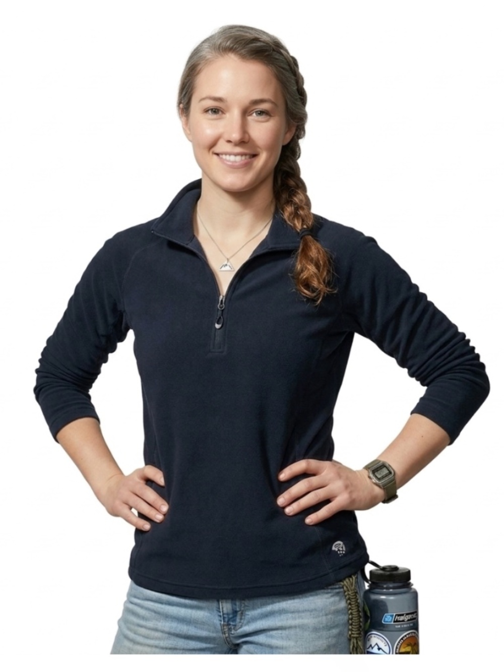 Mountain Hardwear Microchill Quarter-Zip Outdoor Pullover Fleece Black Size S